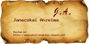 Janecskai Anzelma névjegykártya